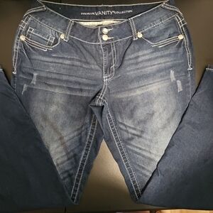 Vanity Blue Skinny Jeans with Distressed Details 30W/30L